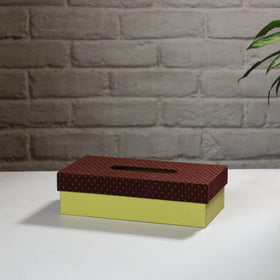 Green Handcrafted Mashru Silk Fabric Tissue Box