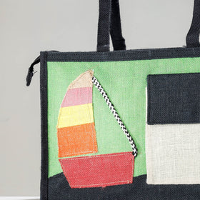 Green Handcrafted Multipurpose Jute Hand Bag