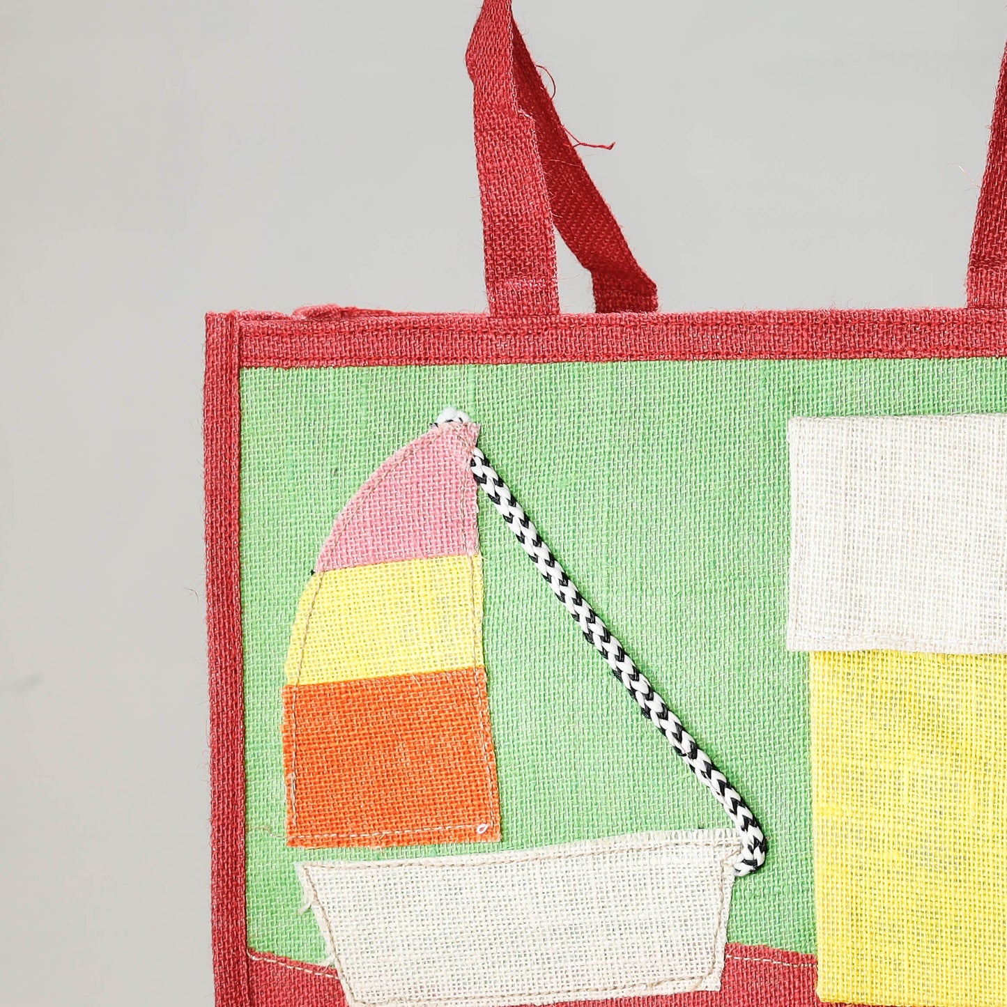 Green Handcrafted Multipurpose Jute Hand Bag