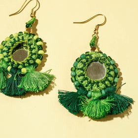 Buy Handcrafted Patwa Mirror & Threadwork Earrings Online at iTokri.com