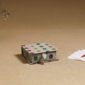 Green - handcrafted printed card holder with slips 07