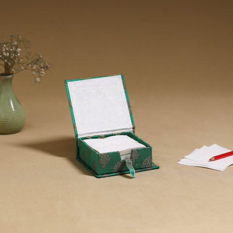 Green - handcrafted printed card holder with slips 13