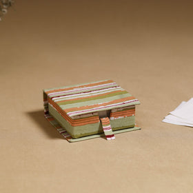 Green - handcrafted printed card holder with slips 22