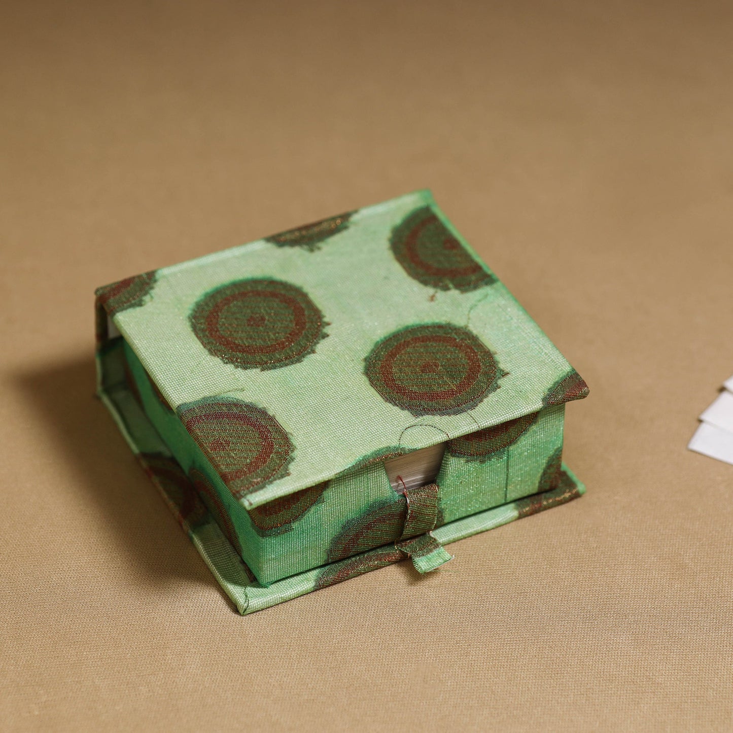 Green - handcrafted printed card holder with slips 42