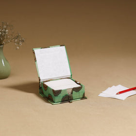 Green - handcrafted printed card holder with slips 42