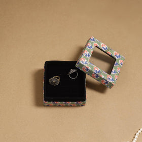 Handcrafted printed fabric ring/earring box 35