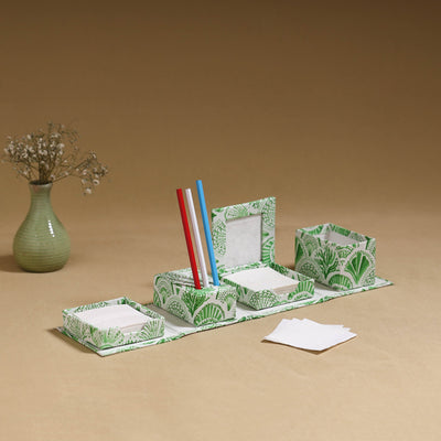 Green - handcrafted printed organizer stationery kit 53