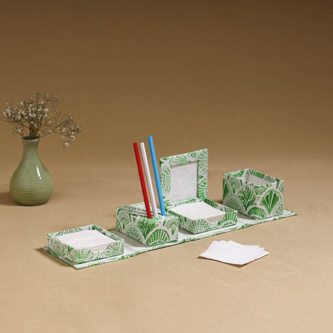Green - handcrafted printed organizer stationery kit 53