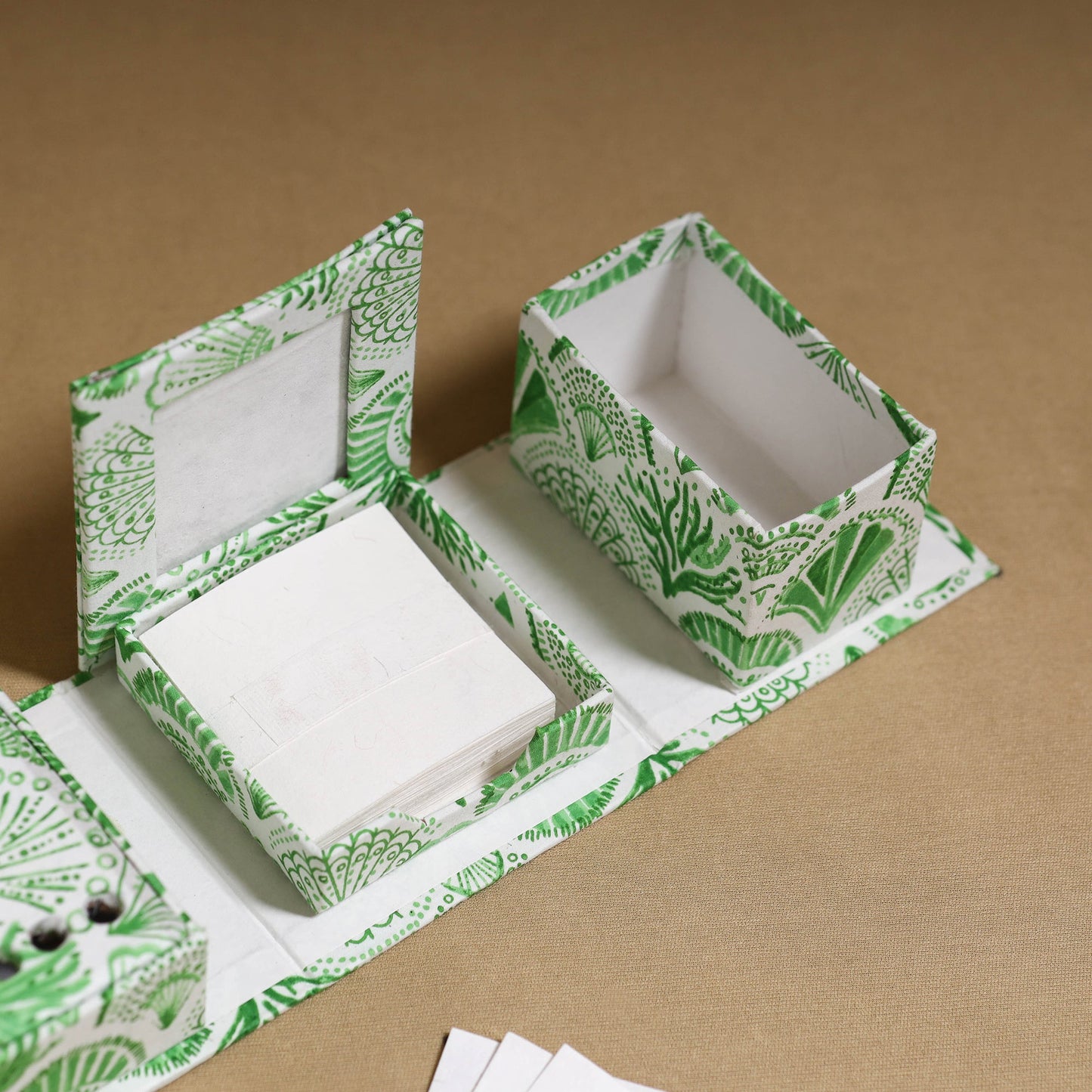 Green - handcrafted printed organizer stationery kit 53