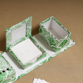 Green - handcrafted printed organizer stationery kit 53