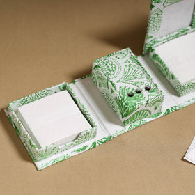 Green - handcrafted printed organizer stationery kit 53