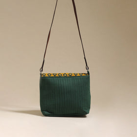 Handcrafted quilted ajrakh block printed fabric sling bag