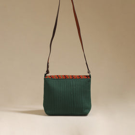 Handcrafted quilted ajrakh block printed fabric sling bag