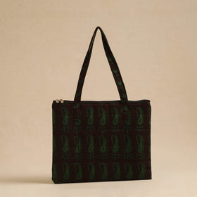  Green Handcrafted Quilted Cotton Hand Bag