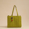  Green Handcrafted Quilted Cotton Hand Bag