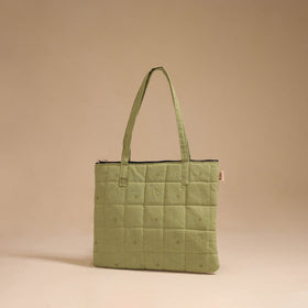 Green - handcrafted quilted cotton handbag 24