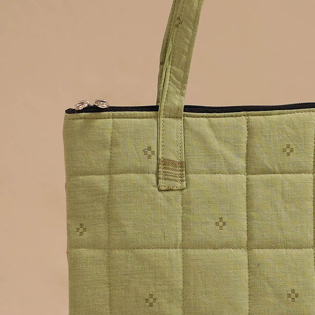 Green - handcrafted quilted cotton handbag 24