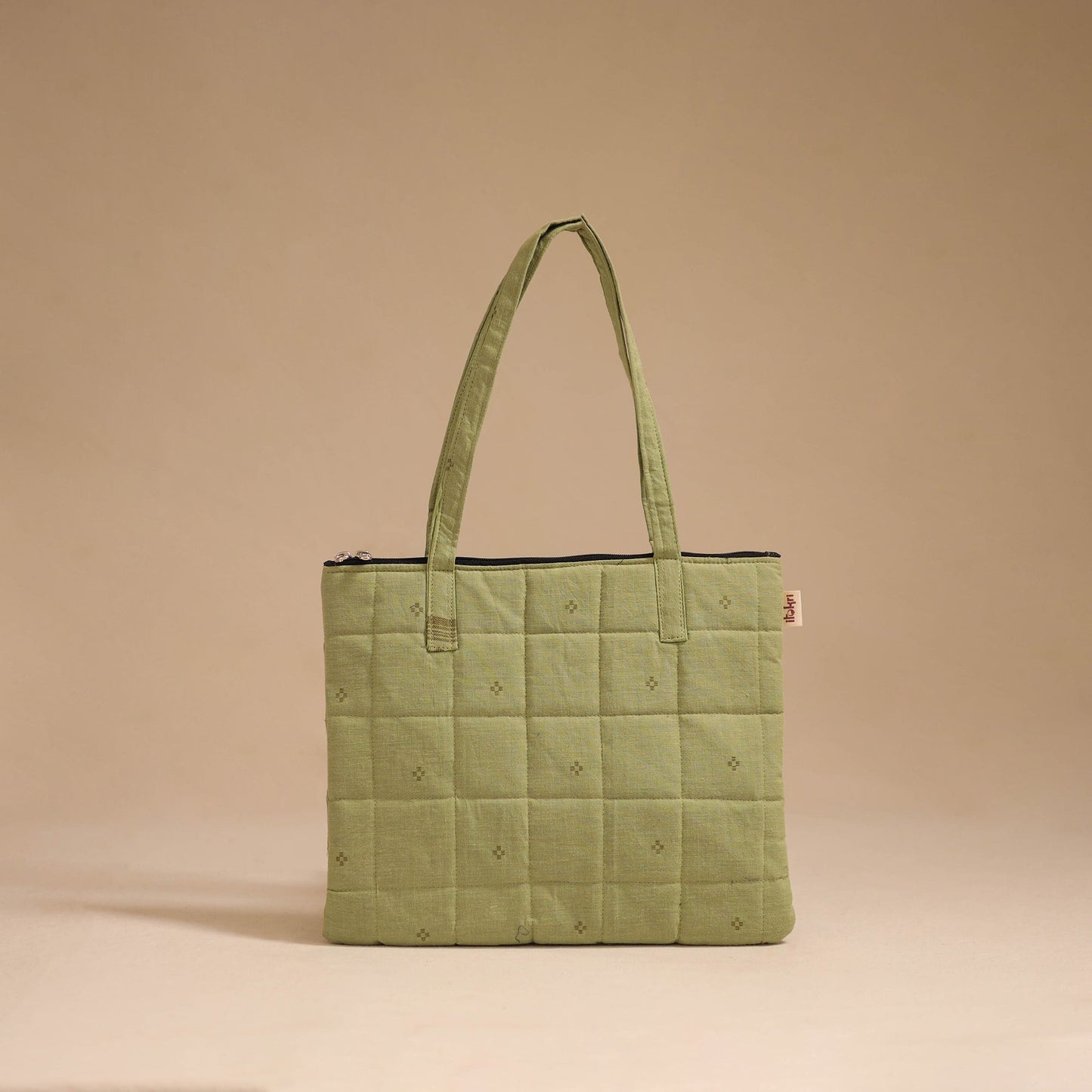 Green - handcrafted quilted cotton handbag 24
