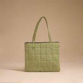 Green - handcrafted quilted cotton handbag 24