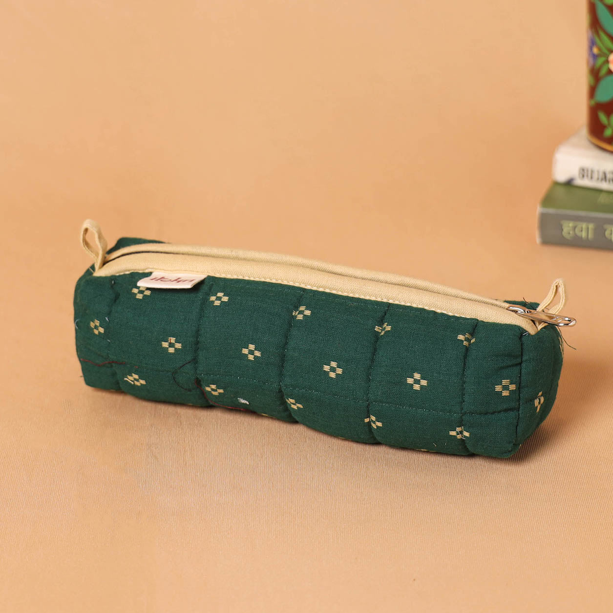 Handcrafted quilted pencil pouch 06