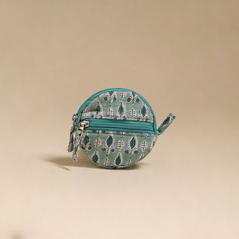 Green - handcrafted quilted sanganeri block printed fabric