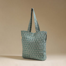 Handcrafted quilted sanganeri block printed fabric tote bag
