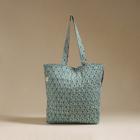 Handcrafted quilted sanganeri block printed fabric tote bag