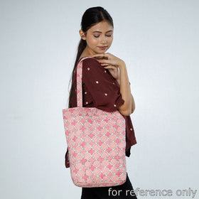 Green - Handcrafted Quilted Sanganeri Block Printed Shoulder Bag