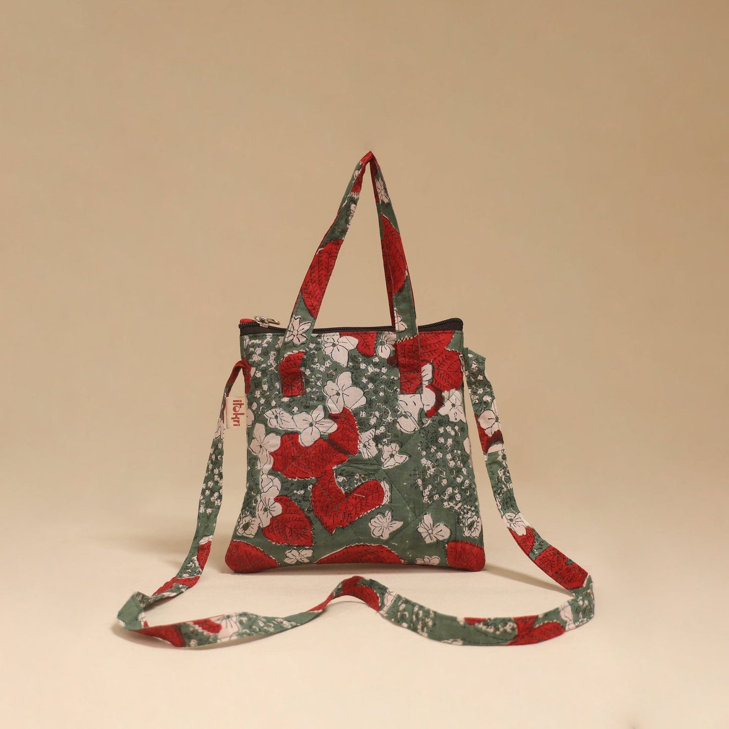 Handcrafted quilted sling bag 16