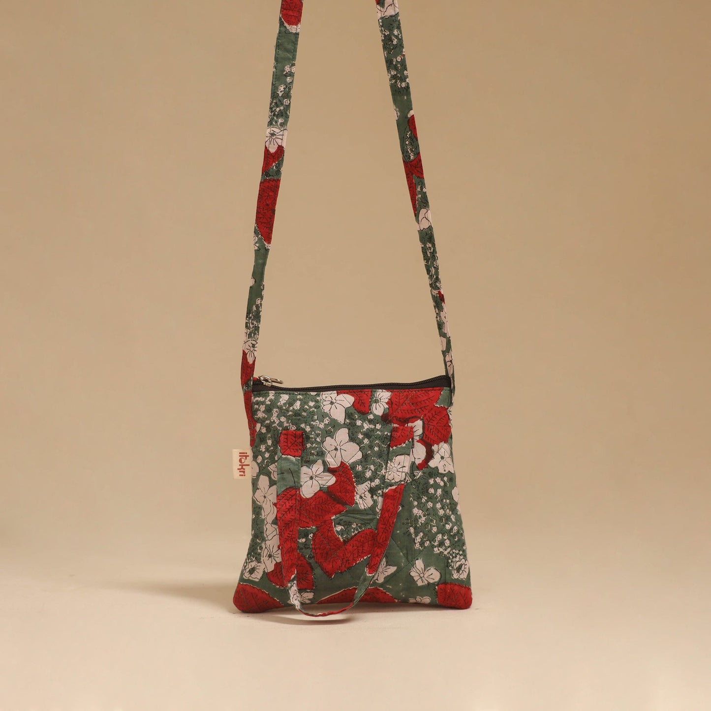 Handcrafted quilted sling bag 16