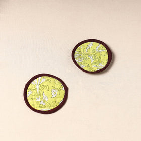 Green Handcrafted Sanganeri Print Coaster (Set of 2)