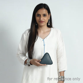 Green Handcrafted Triangle Mini Leather Wallet