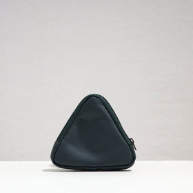 Green Handcrafted Triangle Mini Leather Wallet