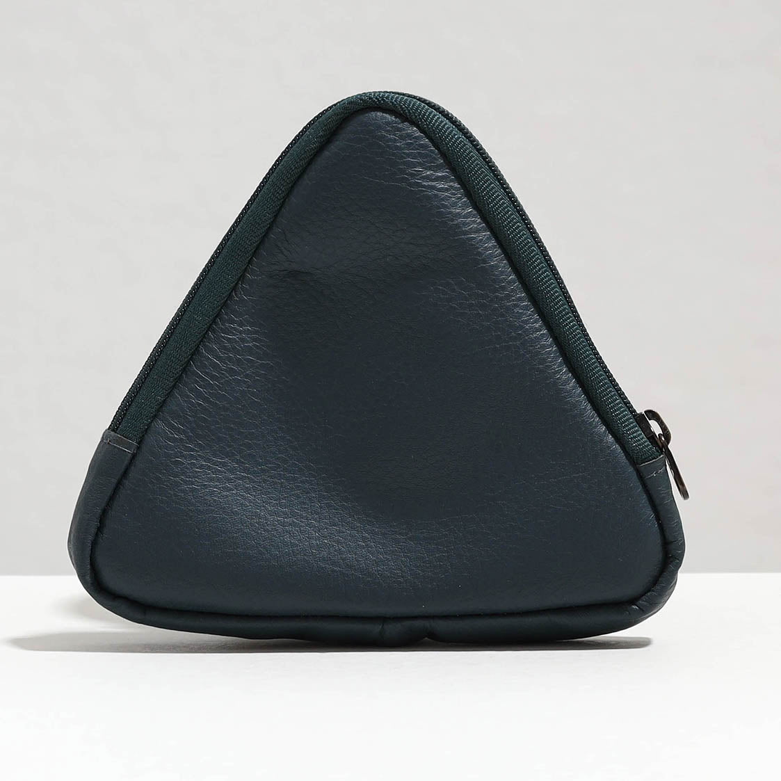 Green Handcrafted Triangle Mini Leather Wallet