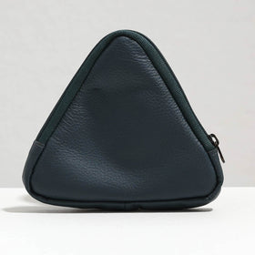 Green Handcrafted Triangle Mini Leather Wallet