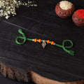 Handcrafted tribal dokra brass thread rakhi 24
