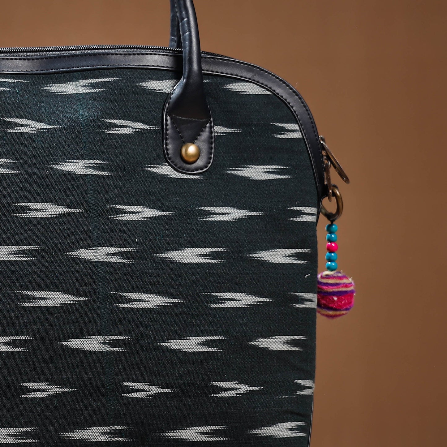 Green Handcrafted Printed Cotton Shoulder Bag