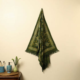 Buy Green Handloom Block Printed Cotton Bindaas Towel