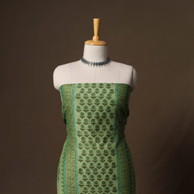 Handloom chanderi silk block print sanganeri 3pc unstitched