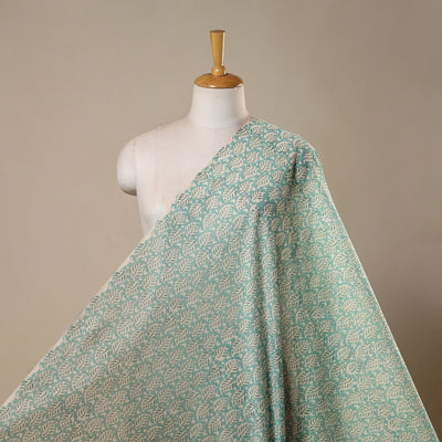 Handloom chanderi silk hand sanganeri fabric 01