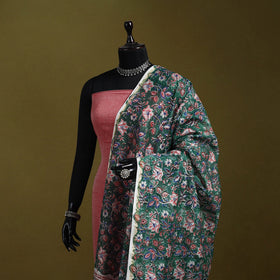 Green - handloom chanderi silk hand sanganeri dupatta 14