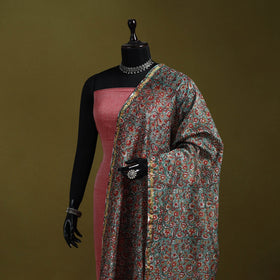 Green - handloom chanderi silk hand sanganeri dupatta 39