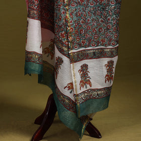 Green - handloom chanderi silk hand sanganeri dupatta 39
