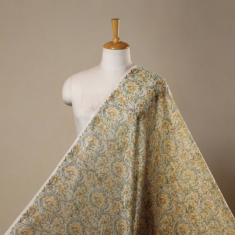 Handloom chanderi silk hand sanganeri fabric 06