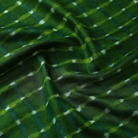 Green Handloom Chanderi Silk Mothra Tie-Dye Leheriya Fabric