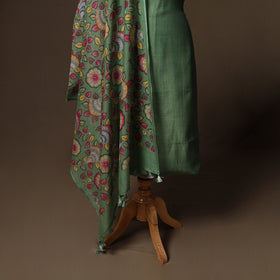 Handloom chanderi silk mukaish work 3pc unstitched dress