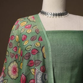 Handloom chanderi silk mukaish work 3pc unstitched dress