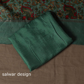 Handloom chanderi silk tagai work 3pc unstitched dress