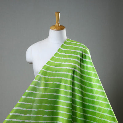 Green Handloom Chanderi Silk Tie-Dye Leheriya Fabric