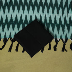 Green - handloom cotton 3pc pochampally ikat dress material